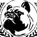 French Bulldog shield emblem retro