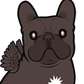 French Bulldog with Angel wings