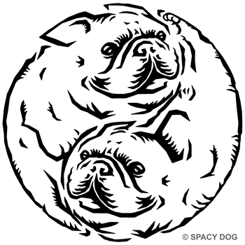 フレンチブルドッグの太極図のロゴベース