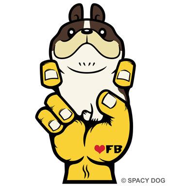 フレンチブルドッグの魔球のイラスト