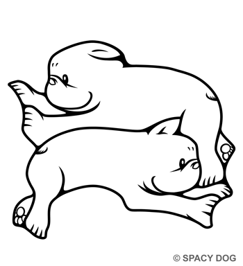 フレンチブルドッグ - はめ絵素材