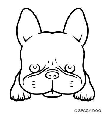 フレンチブルドッグのロゴ用のイラスト