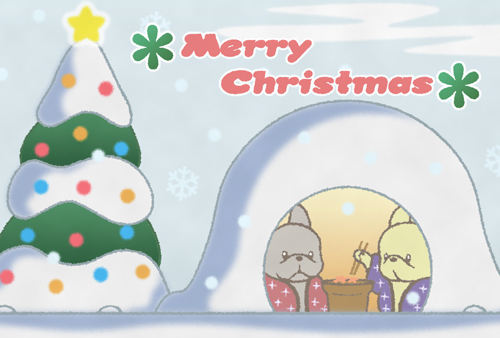 かまくらで雪見ツリー