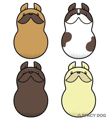 フレンチブルドッグのマトリョーシカのイラスト