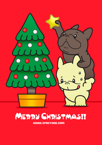 スペイシードッグのメリークリスマスイラスト