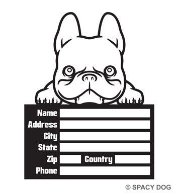 フレンチブルドッグのネームタグのイラスト