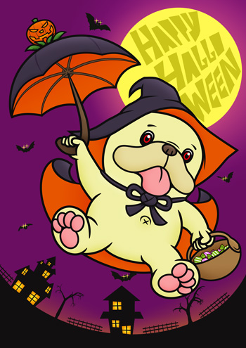 スペイシードッグのハロウィンイラスト