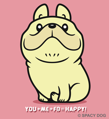 あぐら座りのフレンチブルドッグのイラスト