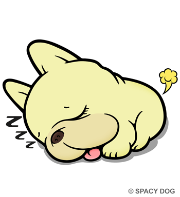 Sleeping french bulldog Cream