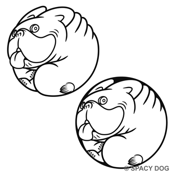 French Bulldog curling up logo