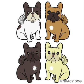 French Bulldog with Angel wings
