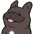 French Bulldog sitting and smiling